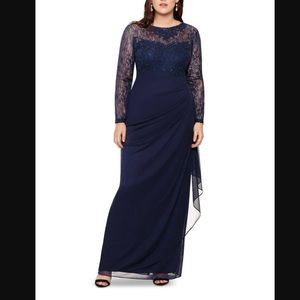 Xscape Embroidered Beaded Lace Formal Gown NWT